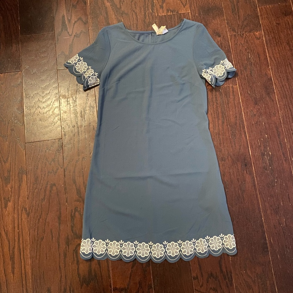 H&M Blue Mini Dress with White Floral Accents